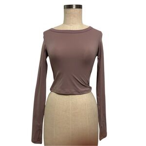 Popflex Mauve Long Sleeve Women's Top - size xs